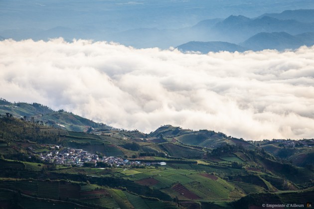 Depuis Sikunir sur le plateau de Dieng