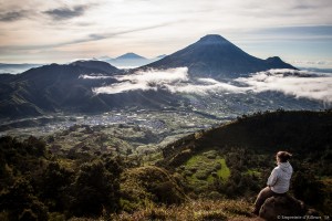 Depuis Sikunir sur le plateau de Dieng