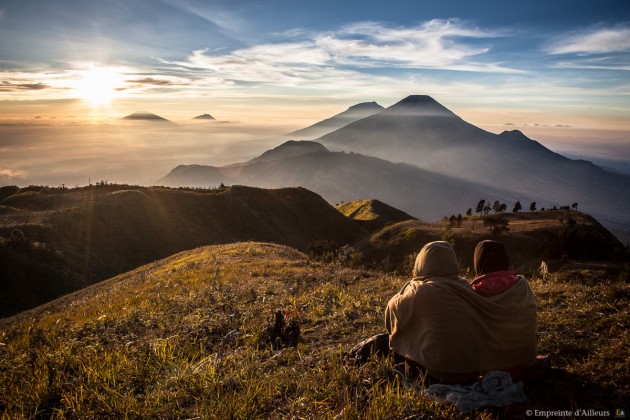 Depuis le Gunung Prahu sur le plateau de Dieng