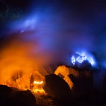 Ijen : un plateau et un volcan en vert et jaune